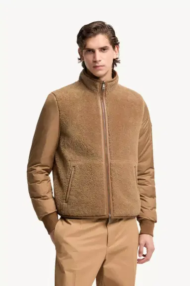 Moncler Crachin Reversible Shearling & Nappa Short Down Jacket | Thumbnail 7 Moncler Crachin Reversible Shearling & Nappa Short Down Jacket | Thumbnail 7