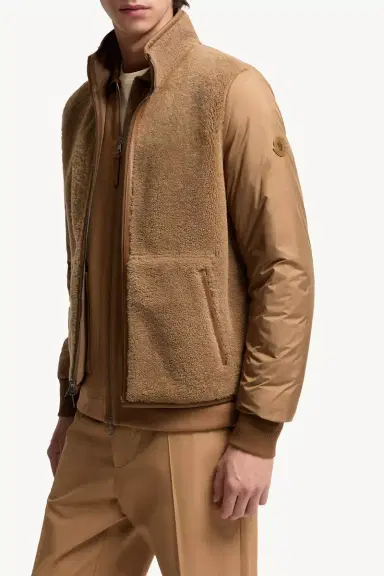 Moncler Crachin Reversible Shearling & Nappa Short Down Jacket | Thumbnail 9 Moncler Crachin Reversible Shearling & Nappa Short Down Jacket | Thumbnail 9