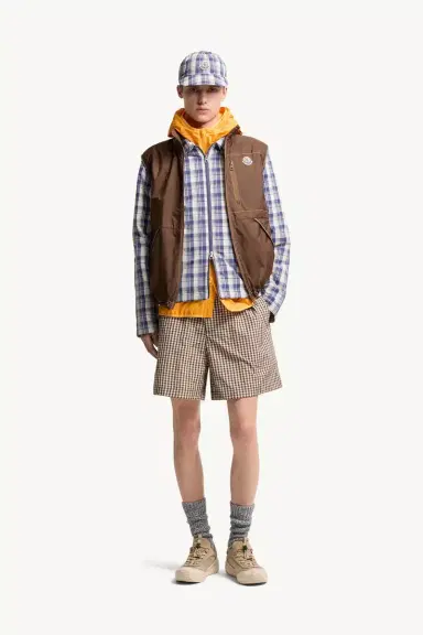 Moncler Vichy Cotton Blend Shorts | Thumbnail 3 Moncler Vichy Cotton Blend Shorts | Thumbnail 3