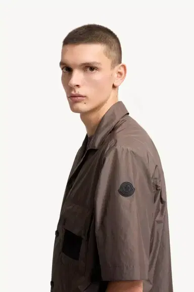 Moncler Logo Short Sleeve Shirt | Thumbnail 4 Moncler Logo Short Sleeve Shirt | Thumbnail 4