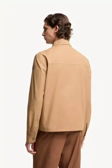 Moncler Leather Logo Cotton Blend Shirt Jacket | Thumbnail 6 Moncler Leather Logo Cotton Blend Shirt Jacket | Thumbnail 6