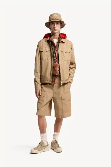 Moncler Cotton Poplin Long Sleeve Zip-up Shirt Jacket | Thumbnail 3 Moncler Cotton Poplin Long Sleeve Zip-up Shirt Jacket | Thumbnail 3