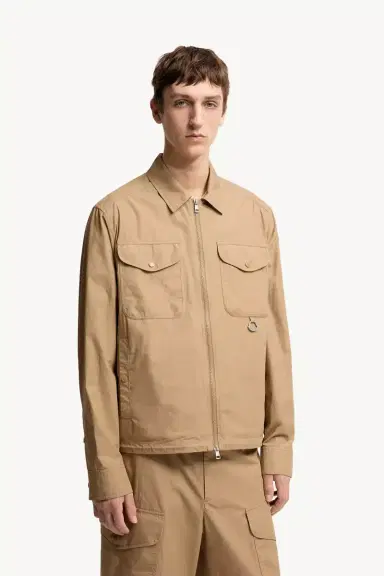 Moncler Cotton Poplin Long Sleeve Zip-up Shirt Jacket | Thumbnail 5 Moncler Cotton Poplin Long Sleeve Zip-up Shirt Jacket | Thumbnail 5
