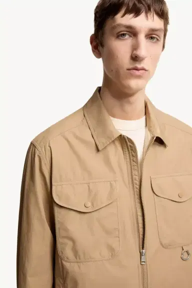 Moncler Cotton Poplin Long Sleeve Zip-up Shirt Jacket | Thumbnail 7 Moncler Cotton Poplin Long Sleeve Zip-up Shirt Jacket | Thumbnail 7