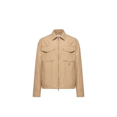 Moncler Cotton Poplin Long Sleeve Zip-up Shirt Jacket | Thumbnail 1 Moncler Cotton Poplin Long Sleeve Zip-up Shirt Jacket | Thumbnail 1