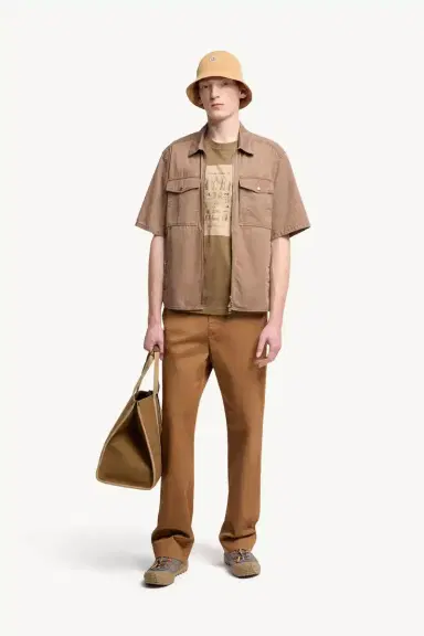 Moncler Short Sleeve Cotton Zip-up Shirt | Thumbnail 3 Moncler Short Sleeve Cotton Zip-up Shirt | Thumbnail 3