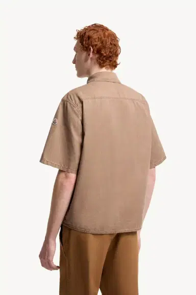 Moncler Short Sleeve Cotton Zip-up Shirt | Thumbnail 6 Moncler Short Sleeve Cotton Zip-up Shirt | Thumbnail 6