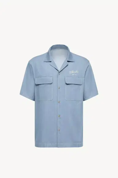 Moncler Embroidered Logo Denim Shirt | Thumbnail 2 Moncler Embroidered Logo Denim Shirt | Thumbnail 2