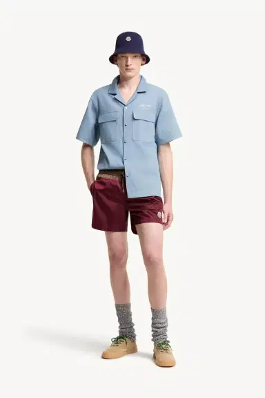 Moncler Embroidered Logo Denim Shirt | Thumbnail 3 Moncler Embroidered Logo Denim Shirt | Thumbnail 3
