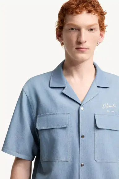 Moncler Embroidered Logo Denim Shirt | Thumbnail 7 Moncler Embroidered Logo Denim Shirt | Thumbnail 7