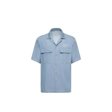 Moncler Embroidered Logo Denim Shirt | Thumbnail 1 Moncler Embroidered Logo Denim Shirt | Thumbnail 1