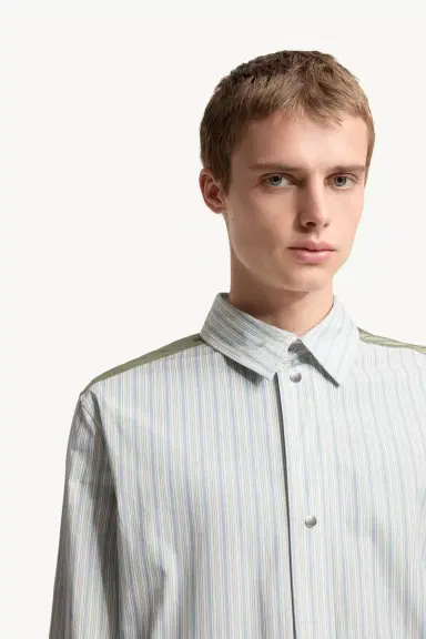 Moncler Striped Cotton Poplin Shirt | Thumbnail 8 Moncler Striped Cotton Poplin Shirt | Thumbnail 8