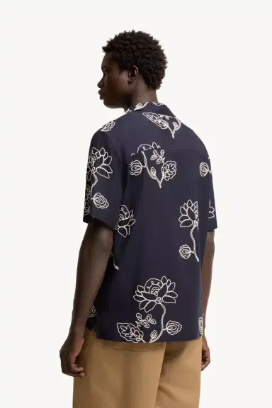Moncler Embroidered Linen Blend Shirt | Thumbnail 6 Moncler Embroidered Linen Blend Shirt | Thumbnail 6