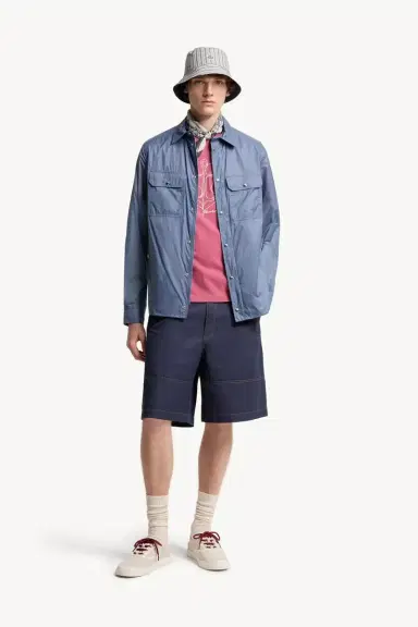 Moncler Logo Patch Long Sleeve Shirt Jacket | Thumbnail 3 Moncler Logo Patch Long Sleeve Shirt Jacket | Thumbnail 3