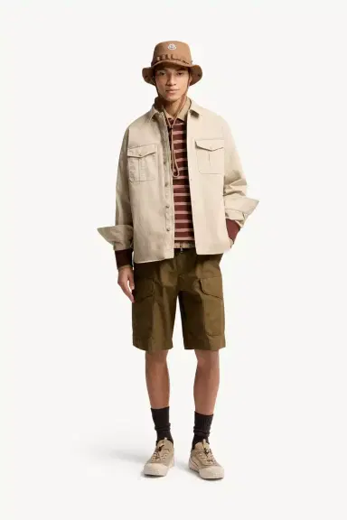 Moncler Cotton Blend Gabardine Long Sleeve Shirt | Thumbnail 3 Moncler Cotton Blend Gabardine Long Sleeve Shirt | Thumbnail 3