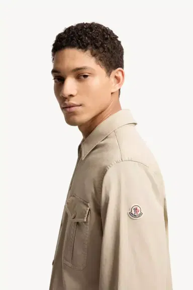 Moncler Cotton Blend Gabardine Long Sleeve Shirt | Thumbnail 4 Moncler Cotton Blend Gabardine Long Sleeve Shirt | Thumbnail 4