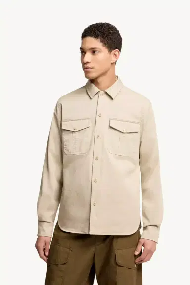 Moncler Cotton Blend Gabardine Long Sleeve Shirt | Thumbnail 5 Moncler Cotton Blend Gabardine Long Sleeve Shirt | Thumbnail 5