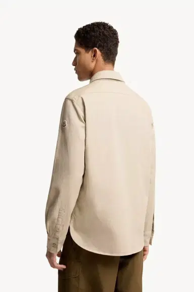 Moncler Cotton Blend Gabardine Long Sleeve Shirt | Thumbnail 6 Moncler Cotton Blend Gabardine Long Sleeve Shirt | Thumbnail 6