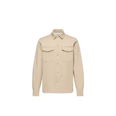 Moncler Cotton Blend Gabardine Long Sleeve Shirt | Thumbnail 1 Moncler Cotton Blend Gabardine Long Sleeve Shirt | Thumbnail 1