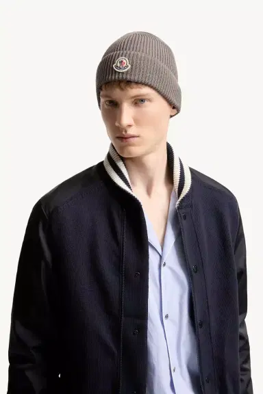 Moncler Logo Cotton Beanie | Thumbnail 3 Moncler Logo Cotton Beanie | Thumbnail 3