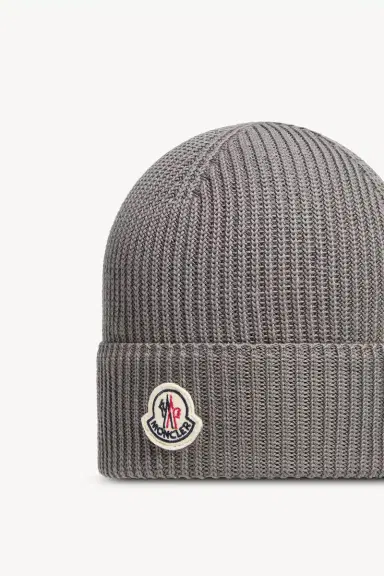 Moncler Logo Cotton Beanie | Thumbnail 4 Moncler Logo Cotton Beanie | Thumbnail 4