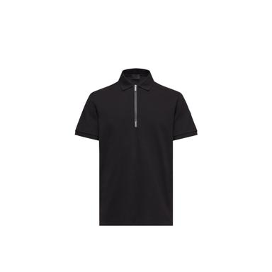 Moncler Logo Cotton Piquet Half-zip Polo Shirt | Thumbnail 1 Moncler Logo Cotton Piquet Half-zip Polo Shirt | Thumbnail 1