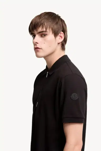 Moncler Logo Cotton Piquet Half-zip Polo Shirt | Thumbnail 3 Moncler Logo Cotton Piquet Half-zip Polo Shirt | Thumbnail 3