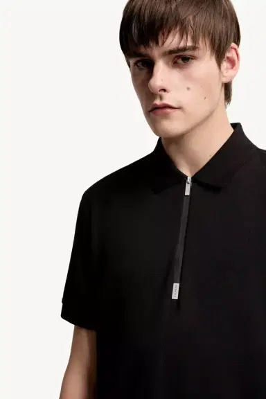 Moncler Logo Cotton Piquet Half-zip Polo Shirt | Thumbnail 6 Moncler Logo Cotton Piquet Half-zip Polo Shirt | Thumbnail 6