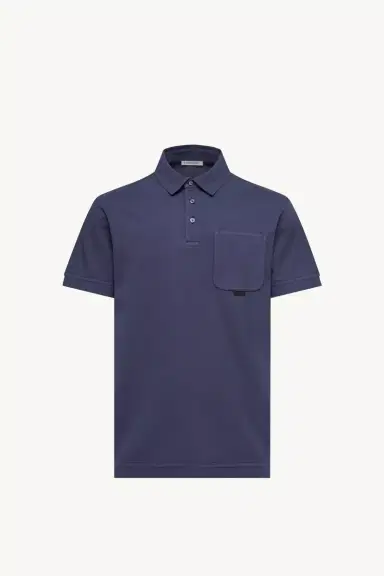 Moncler Leather Logo Cotton Piquet Polo Shirt | Thumbnail 2 Moncler Leather Logo Cotton Piquet Polo Shirt | Thumbnail 2