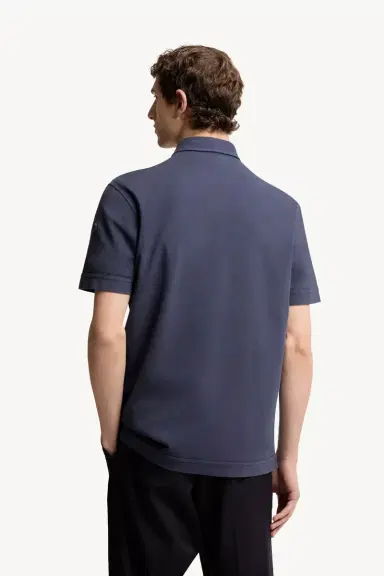 Moncler Leather Logo Cotton Piquet Polo Shirt | Thumbnail 6 Moncler Leather Logo Cotton Piquet Polo Shirt | Thumbnail 6