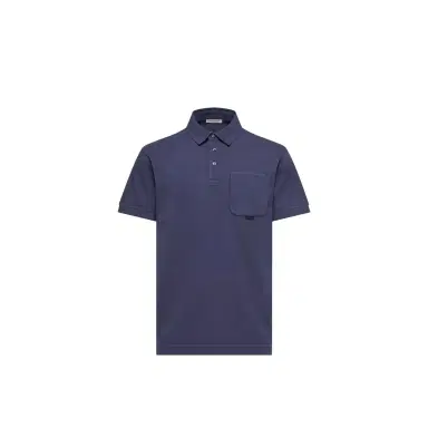 Moncler Leather Logo Cotton Piquet Polo Shirt | Thumbnail 1 Moncler Leather Logo Cotton Piquet Polo Shirt | Thumbnail 1