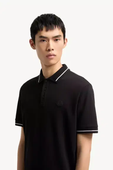 Moncler Logo Patch Cotton Polo Shirt | Thumbnail 4 Moncler Logo Patch Cotton Polo Shirt | Thumbnail 4