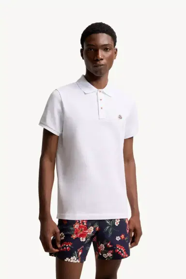 Moncler Logo Patch Cotton Polo Shirt | Thumbnail 4 Moncler Logo Patch Cotton Polo Shirt | Thumbnail 4