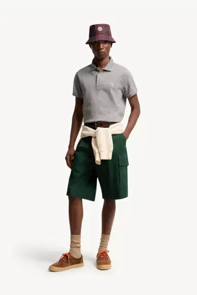 Moncler Logo Patch Cotton Polo Shirt | Thumbnail 3 Moncler Logo Patch Cotton Polo Shirt | Thumbnail 3