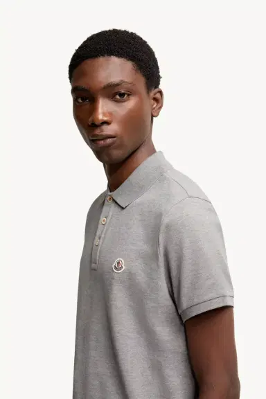 Moncler Logo Patch Cotton Polo Shirt | Thumbnail 4 Moncler Logo Patch Cotton Polo Shirt | Thumbnail 4