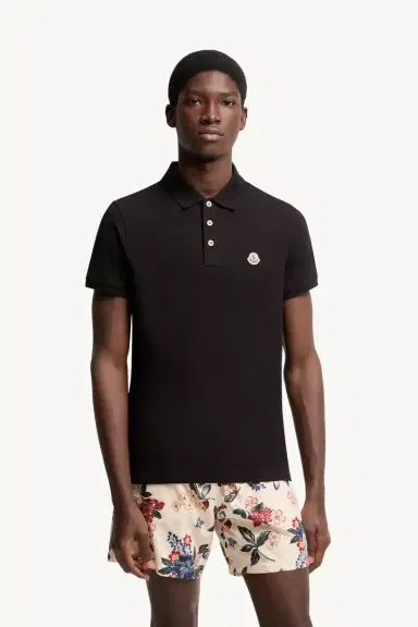 Moncler Logo Patch Cotton Polo Shirt | Thumbnail 4 Moncler Logo Patch Cotton Polo Shirt | Thumbnail 4
