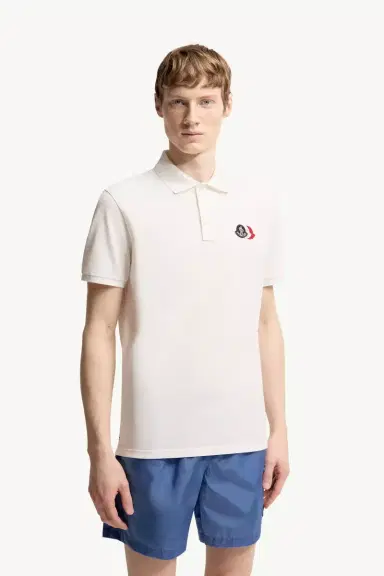 Moncler Logo Patch Cotton Piquet Polo Shirt | Thumbnail 4 Moncler Logo Patch Cotton Piquet Polo Shirt | Thumbnail 4
