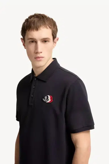 Moncler Logo Patch Cotton Piquet Polo Shirt | Thumbnail 4 Moncler Logo Patch Cotton Piquet Polo Shirt | Thumbnail 4