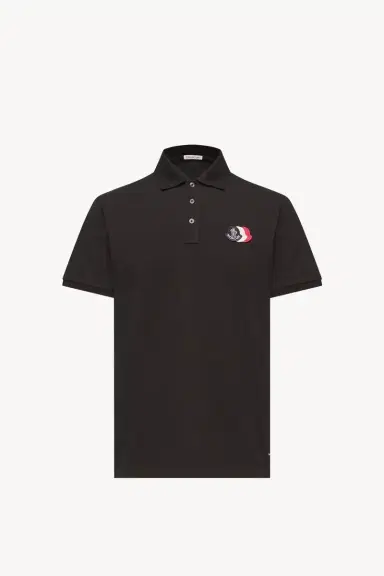 Moncler Logo Patch Cotton Piquet Polo Shirt | Thumbnail 1 Moncler Logo Patch Cotton Piquet Polo Shirt | Thumbnail 1
