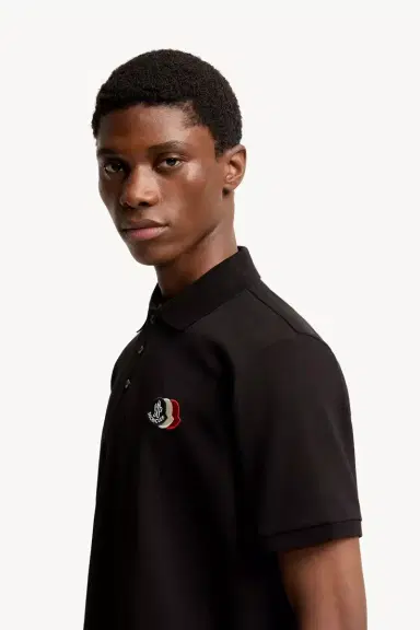 Moncler Logo Patch Cotton Piquet Polo Shirt | Thumbnail 3 Moncler Logo Patch Cotton Piquet Polo Shirt | Thumbnail 3