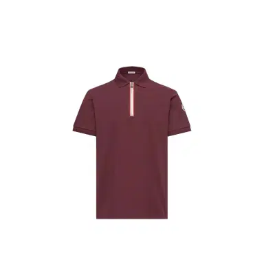 Moncler Tricolor-trimmed Cotton Polo Shirt | Thumbnail 1 Moncler Tricolor-trimmed Cotton Polo Shirt | Thumbnail 1