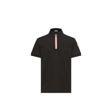 Moncler Tricolor-trimmed Cotton Polo Shirt | Thumbnail 1 Moncler Tricolor-trimmed Cotton Polo Shirt | Thumbnail 1