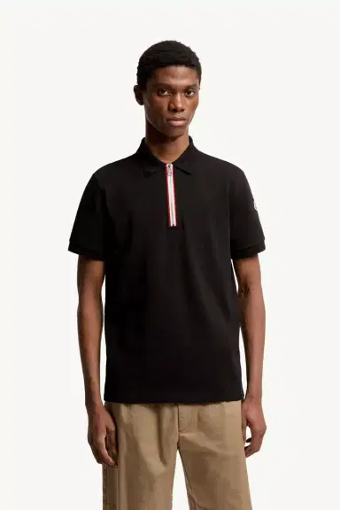 Moncler Tricolor-trimmed Cotton Polo Shirt | Thumbnail 4 Moncler Tricolor-trimmed Cotton Polo Shirt | Thumbnail 4