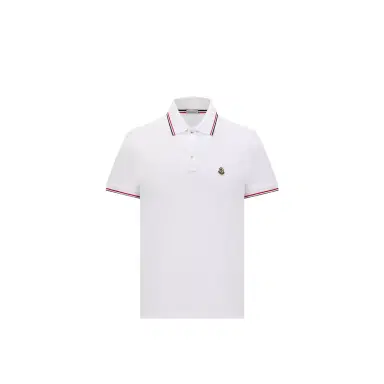 Moncler Tricolor-trimmed Cotton Piquet Polo Shirt | Thumbnail 1 Moncler Tricolor-trimmed Cotton Piquet Polo Shirt | Thumbnail 1