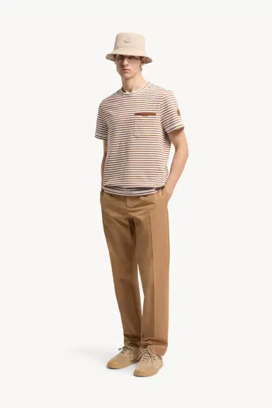 Moncler Striped Cotton T-shirt | Thumbnail 3 Moncler Striped Cotton T-shirt | Thumbnail 3