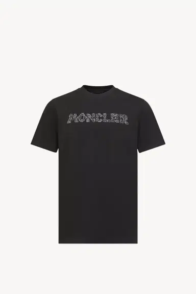 Moncler Space Embroidered Logo Cotton T-shirt | Thumbnail 2 Moncler Space Embroidered Logo Cotton T-shirt | Thumbnail 2