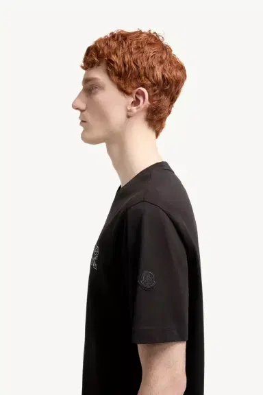 Moncler Space Embroidered Logo Cotton T-shirt | Thumbnail 4 Moncler Space Embroidered Logo Cotton T-shirt | Thumbnail 4