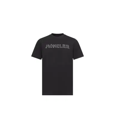 Moncler Space Embroidered Logo Cotton T-shirt | Thumbnail 1 Moncler Space Embroidered Logo Cotton T-shirt | Thumbnail 1