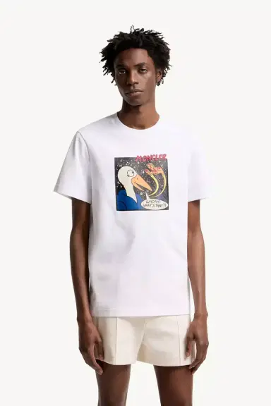 Moncler Space Monduck Cotton T-shirt | Thumbnail 5 Moncler Space Monduck Cotton T-shirt | Thumbnail 5