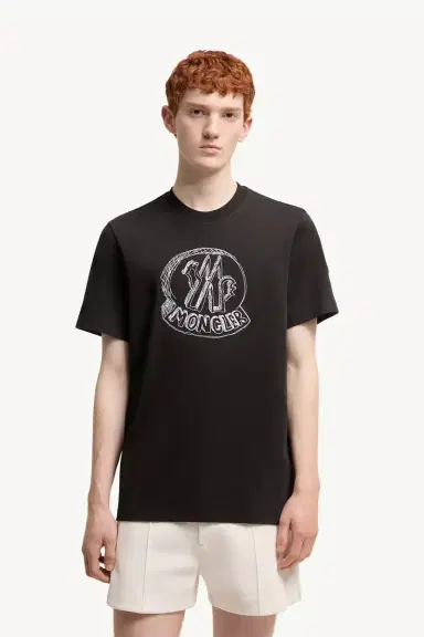 Moncler Sketch Embroidered Logo Cotton T-shirt | Thumbnail 5 Moncler Sketch Embroidered Logo Cotton T-shirt | Thumbnail 5
